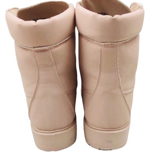 CHARLES ALBERT Raina Blush Pink Lace Up Moto Boots Vegan Leather - Picture 6 of 6